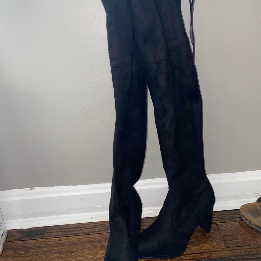 Knee high black boots